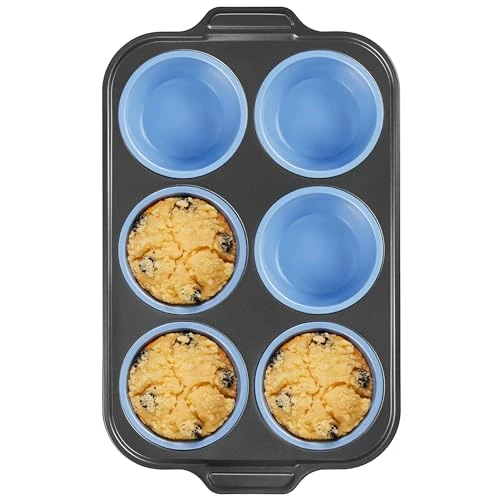Green Jumbo Silicone Muffin Pan with Metal Frame Verified