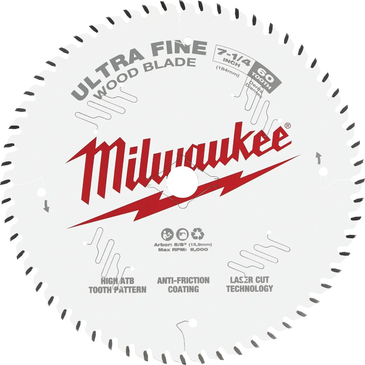 Contemporary Milwaukee 7-1 4 In. 60-Tooth Ultra Fine Finish Circular Saw Blade Efficient