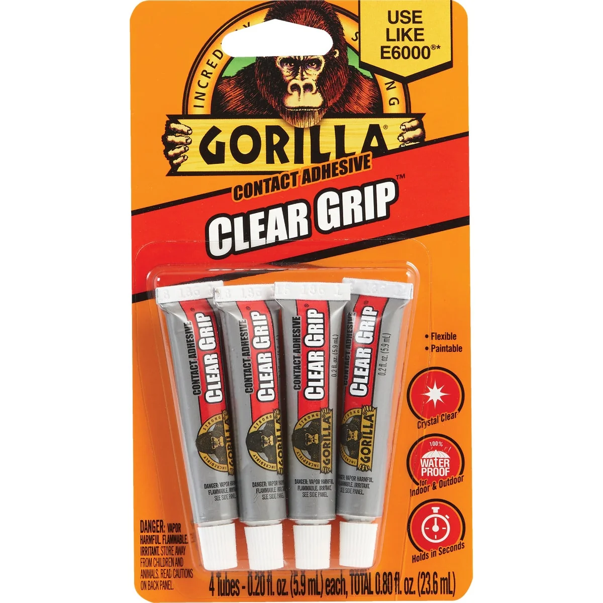 Dependable Gorilla Clear Grip 0.2 Oz. Multi-Purpose Adhesive 4-Pack Luxury