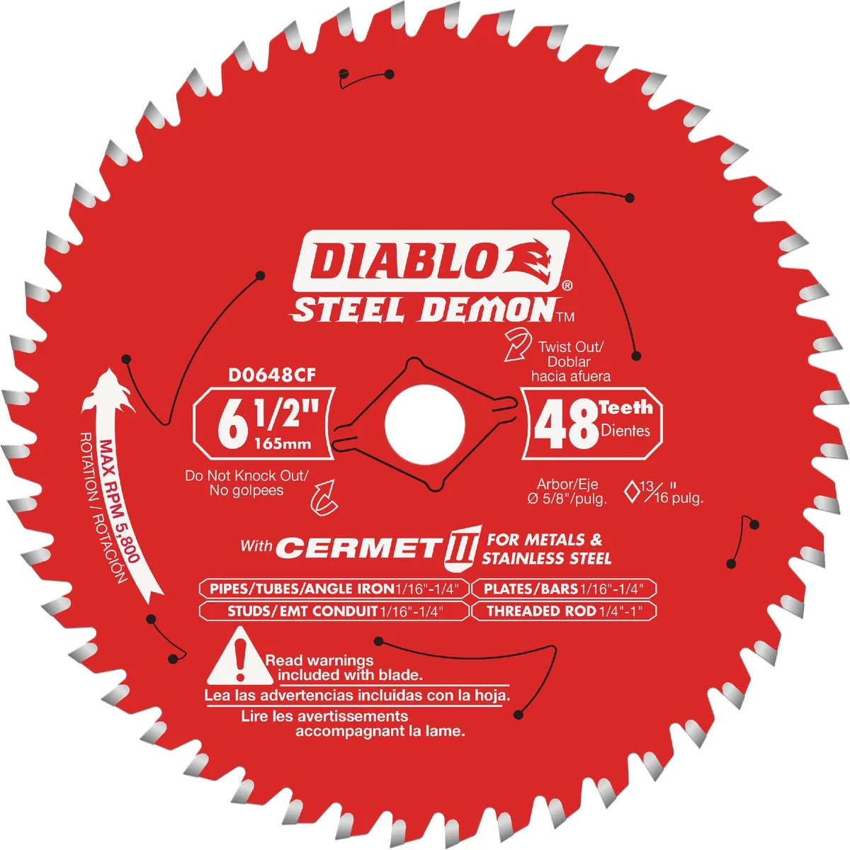 Artisan Diablo Steel Demon 6-1 2 in. x 48 Tooth Cermett II Carbide Metals and Stainless Steel Cutting Saw Blade Bulk Trusted