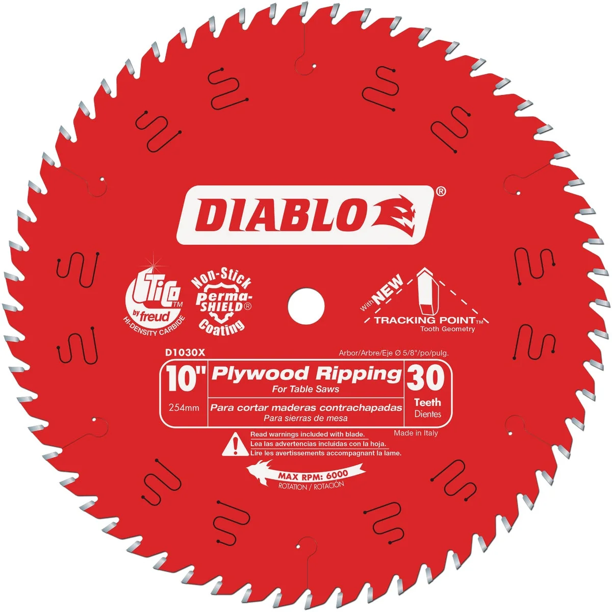 Crafted Diablo 10 In. 30-Tooth Plywood Ripping Circular Saw Blade Professional