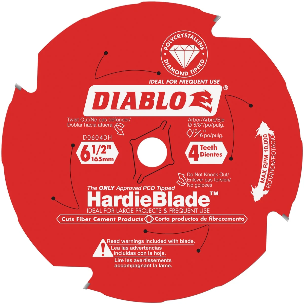 Durable Diablo HardieBlade 6-1 2 In. 4-Tooth PCD Polycrystalline Diamond Fiber Cement Circular Saw Blade High-Quality