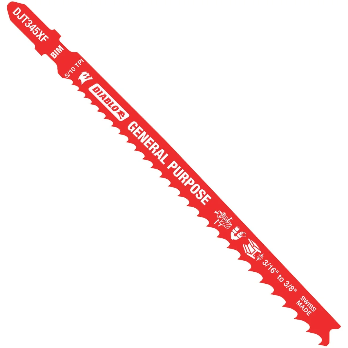 Crafted Diablo T-Shank 5-1 4 In. x 5 10 TPI Bi-Metal Jig Saw Blade for General Purpose Cuts 5-Pack Traditional