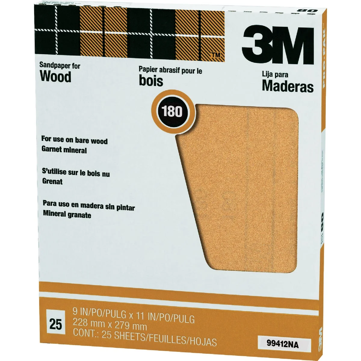 Luxury 3M Pro-Pak Wood Surfaces 9 In. x 11 In. 180 Grit Very Fine Sandpaper 25-Pack Fashionable