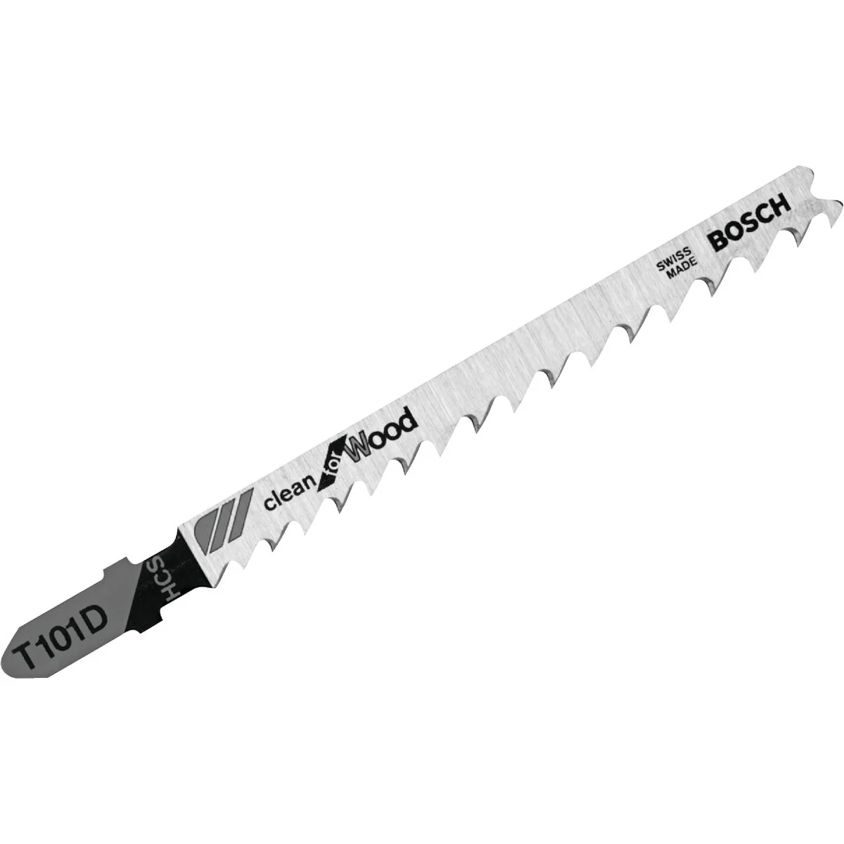 Fine Crafted Bosch T-Shank 4 In. x 6 TPI High Carbon Steel Jig Saw Blade Clean for Wood 5-Pack Solid