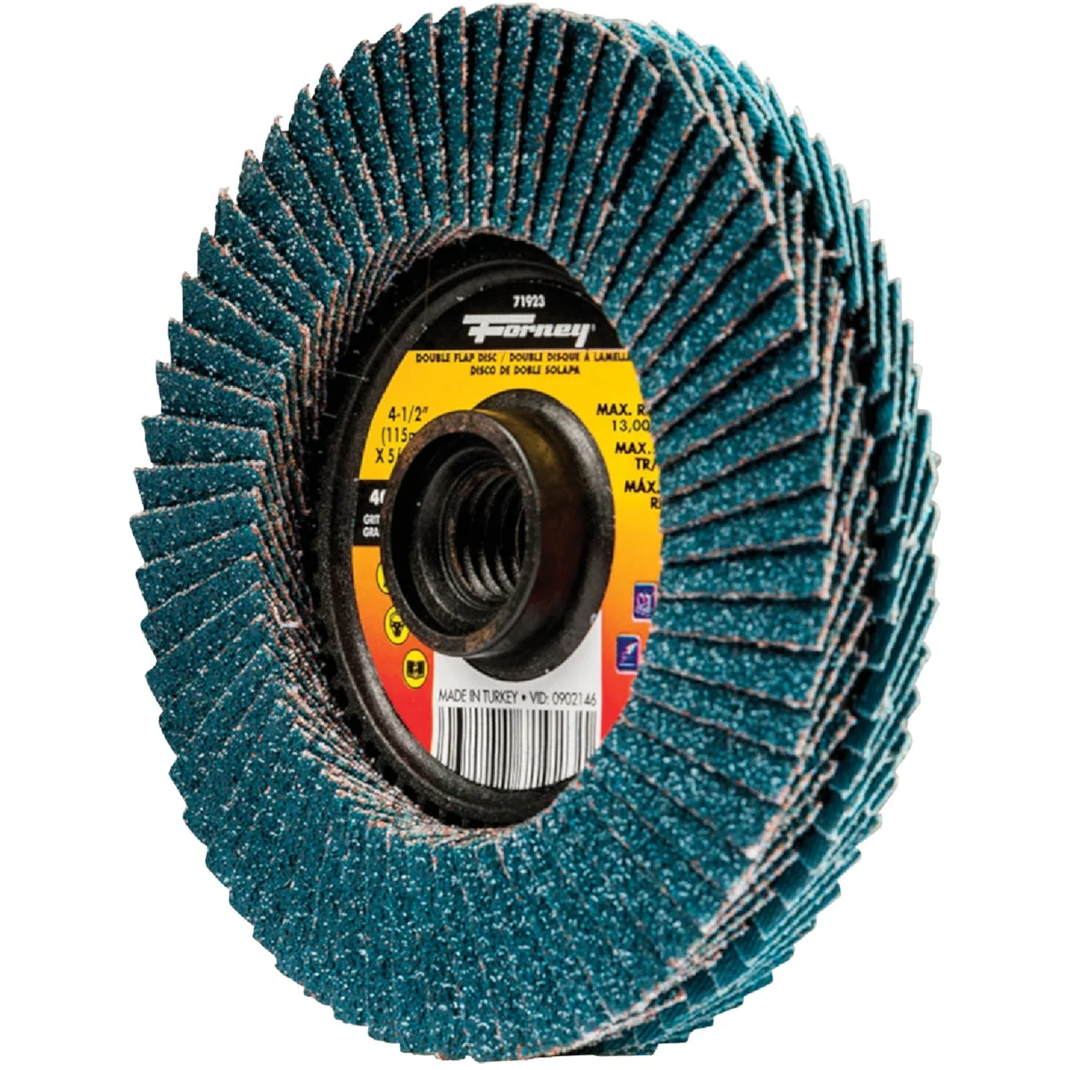 Efficient Forney 4-1 2 In. x 5 8 In.-11 Spin-On 40 80-Grit Type 29 Double-Sided Angle Grinder Flap Disc Stylish