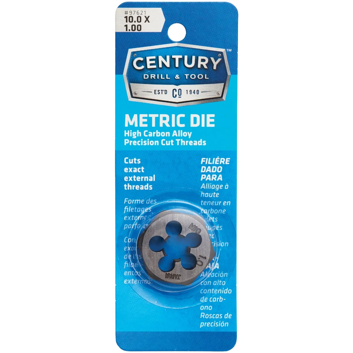 Genuine Century Drill Tool 10.0x1.00 NPT 1 Across Flats Hexagon Pipe Die High-Grade