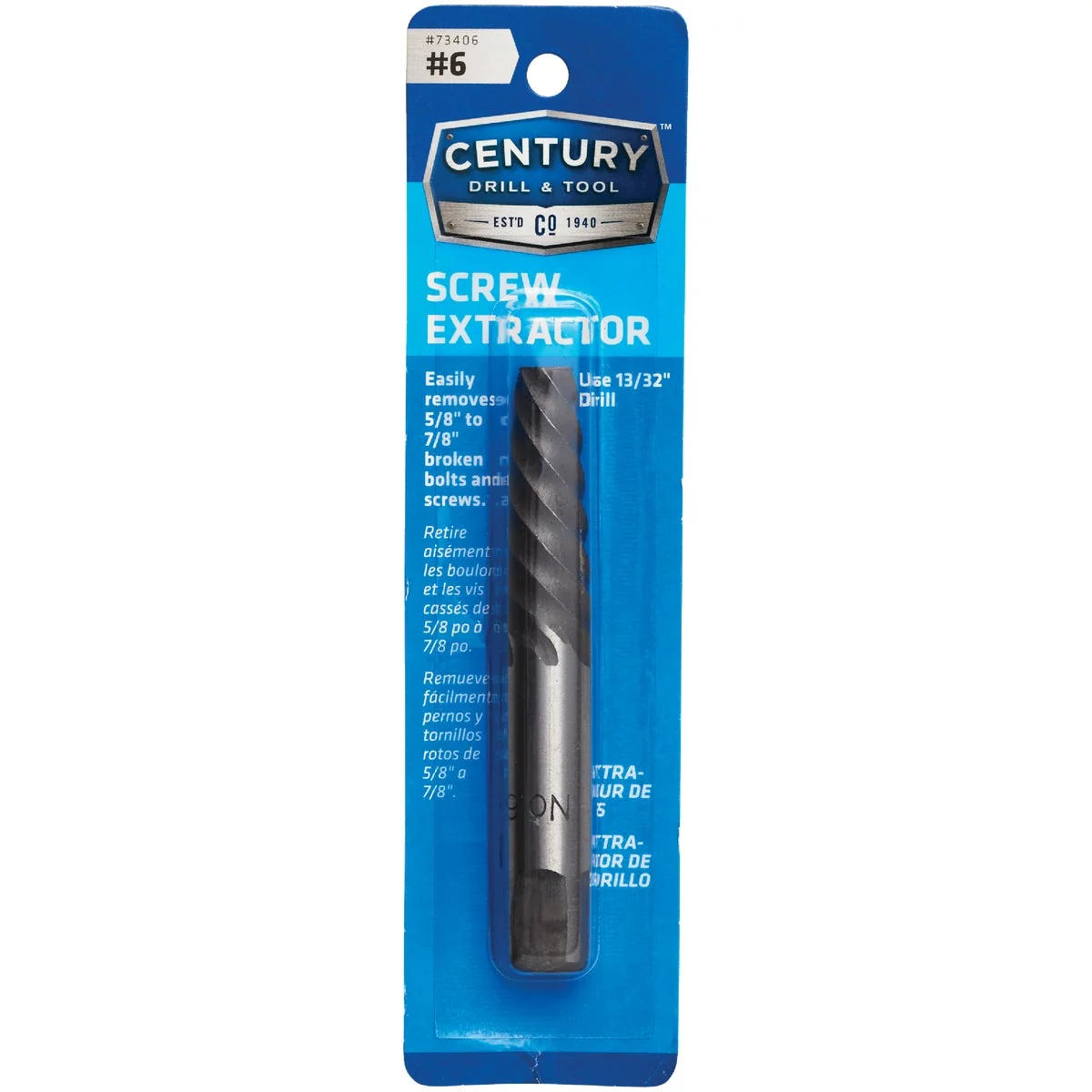 Enhanced Century Drill Tool 6 Spiral Flute Screw Extractor Powerful