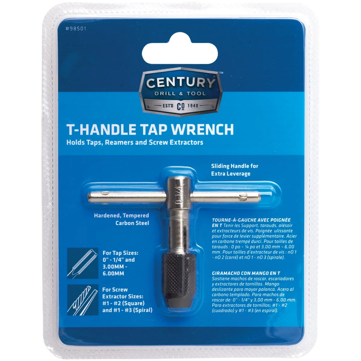 Excellent Century Drill Tool 0 In. to 1 4 In. Tap Wrench T-Handle Easy-to-Use