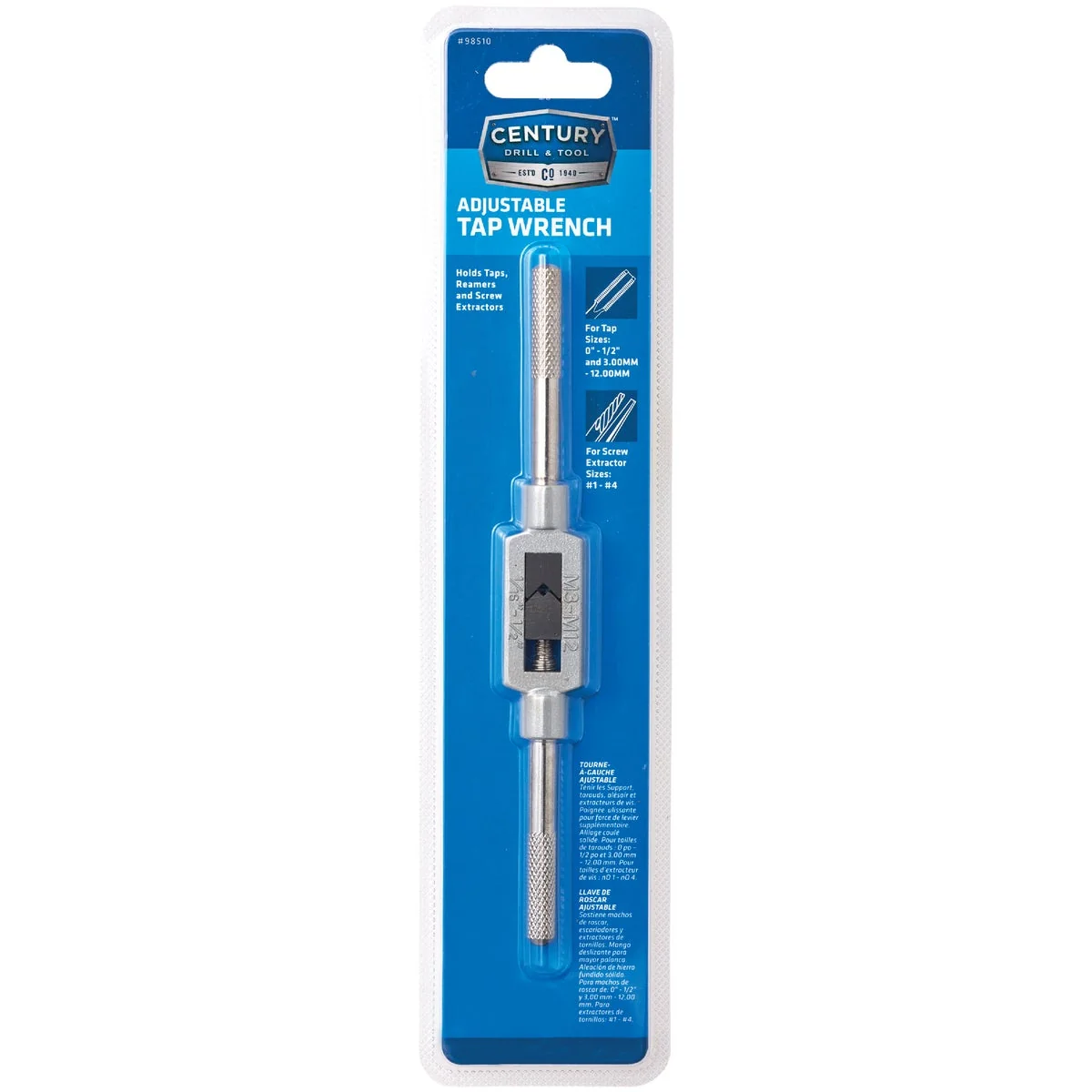 Dependable Century Drill Tool Adjustable 1 16 In. to 1 2 In. Fractional 0.00 to 6.0 Metric Tap Wrench Unique