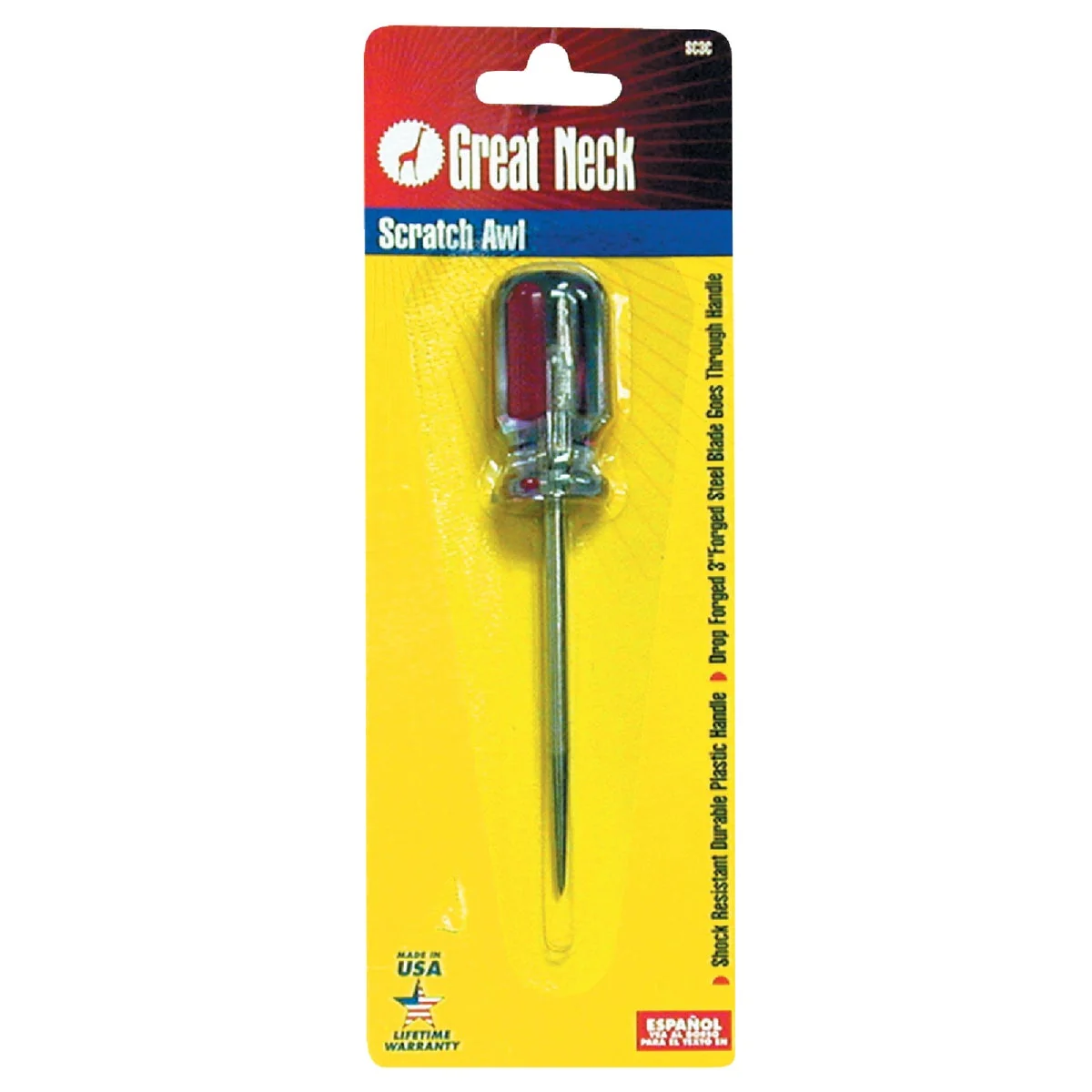 World-Class Great Neck 8-1 4 In. Plastic Handle Scratch Awl Carefully Designed