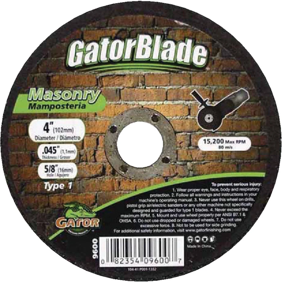 Crafted Gator Blade Thin Cut Type 1 4 In. x 0.045 In. x 5 8 In. Masonry Cut-Off Wheel Classic