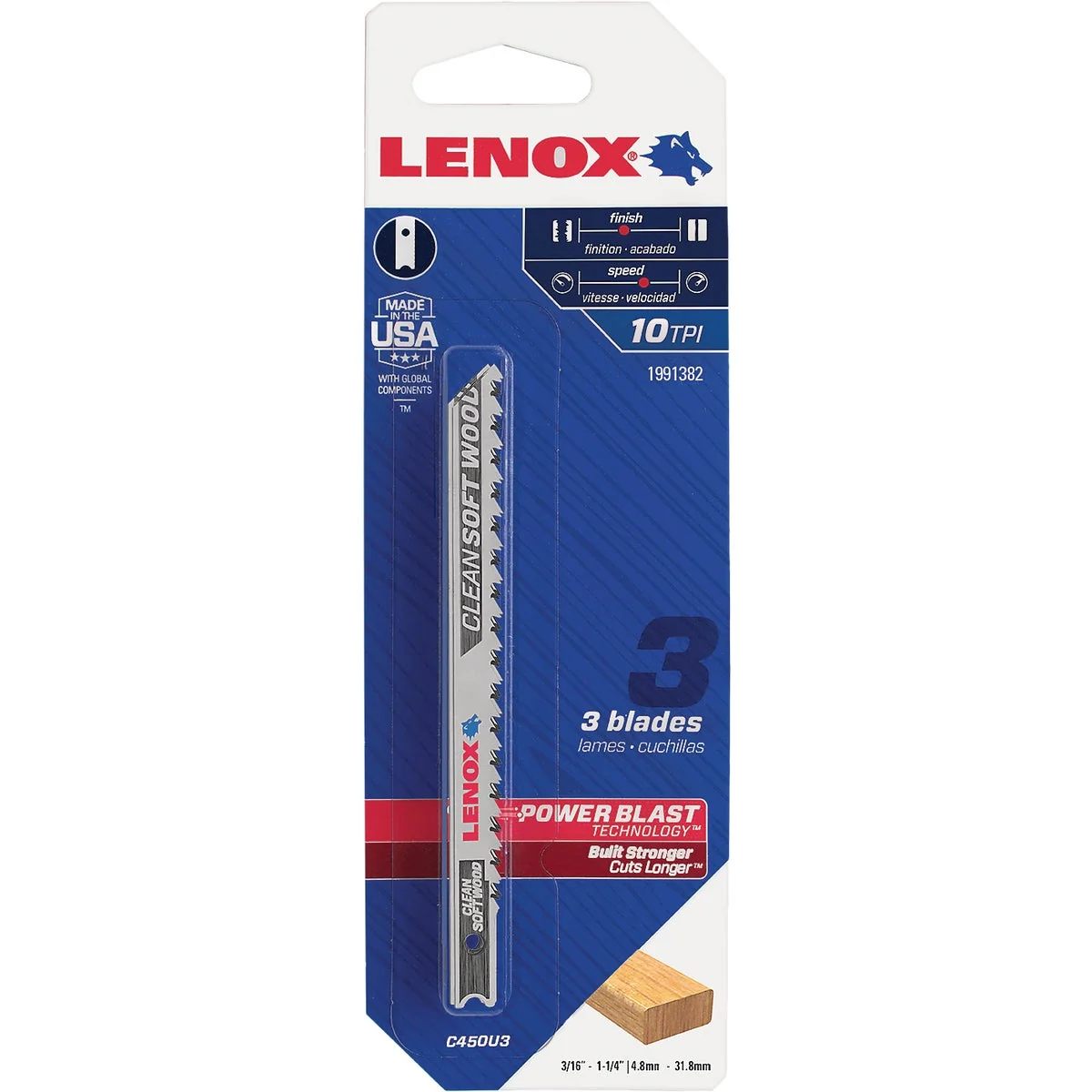 Unique Lenox U-Shank 4 In. x 10 TPI High Carbon Steel Jig Saw Blade Clean Soft Wood 3-Pack Eco-Friendly