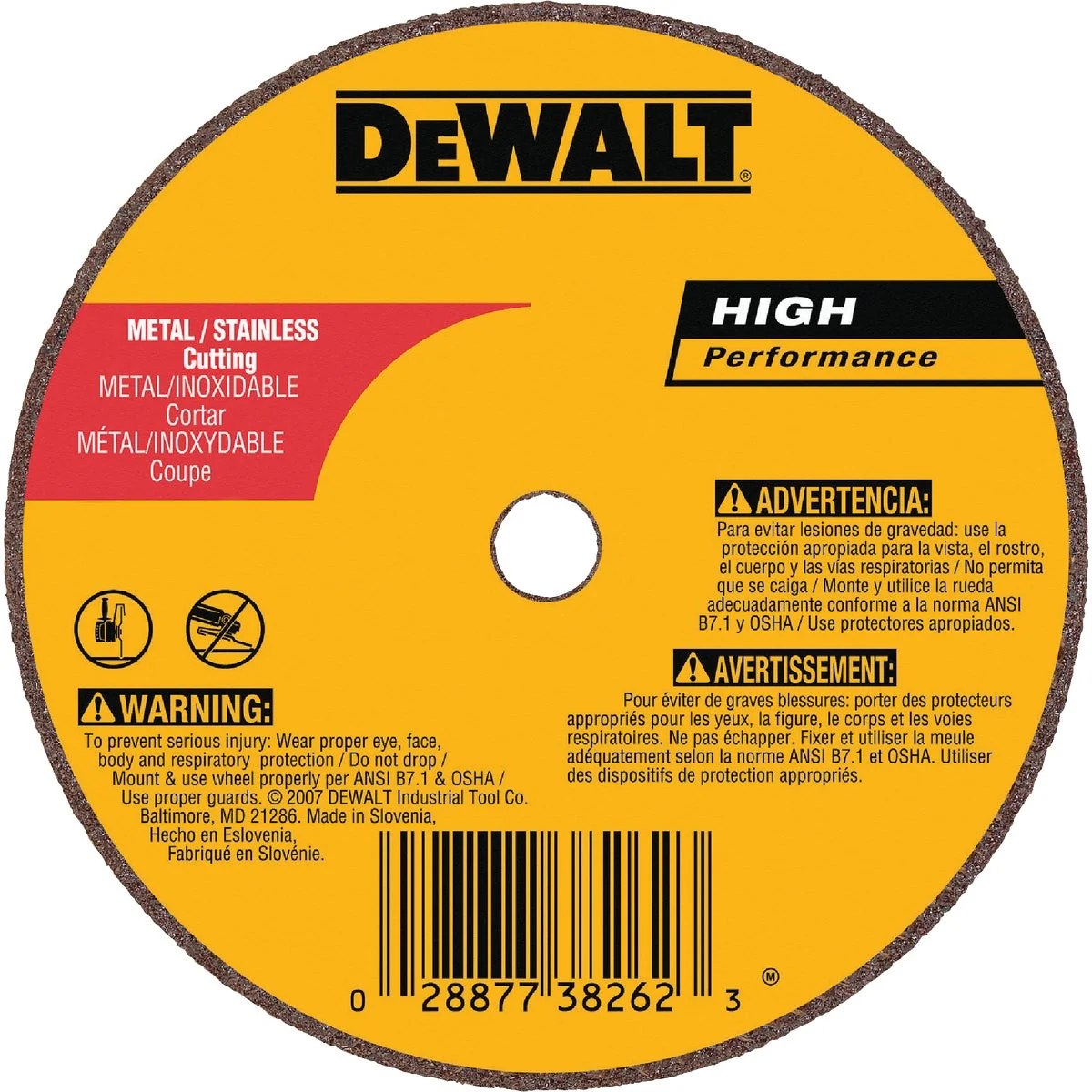 High-End DeWalt HP Type 1 4 In. x 1 16 In. x 1 4 In. Metal Stainless Cut-Off Wheel Soft