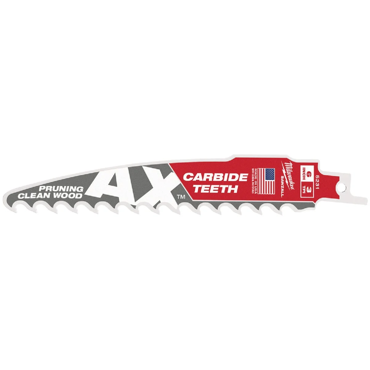 Top-Quality Milwaukee The Ax Sawzall 6 In. 3 TPI Wood Pruning Reciprocating Saw Blade Eco-Friendly