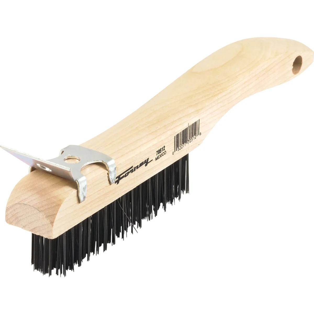 Proven Forney 10-1 4 In. Shoe Handle Wire Brush Scraper with Carbon Steel Bristles Smooth