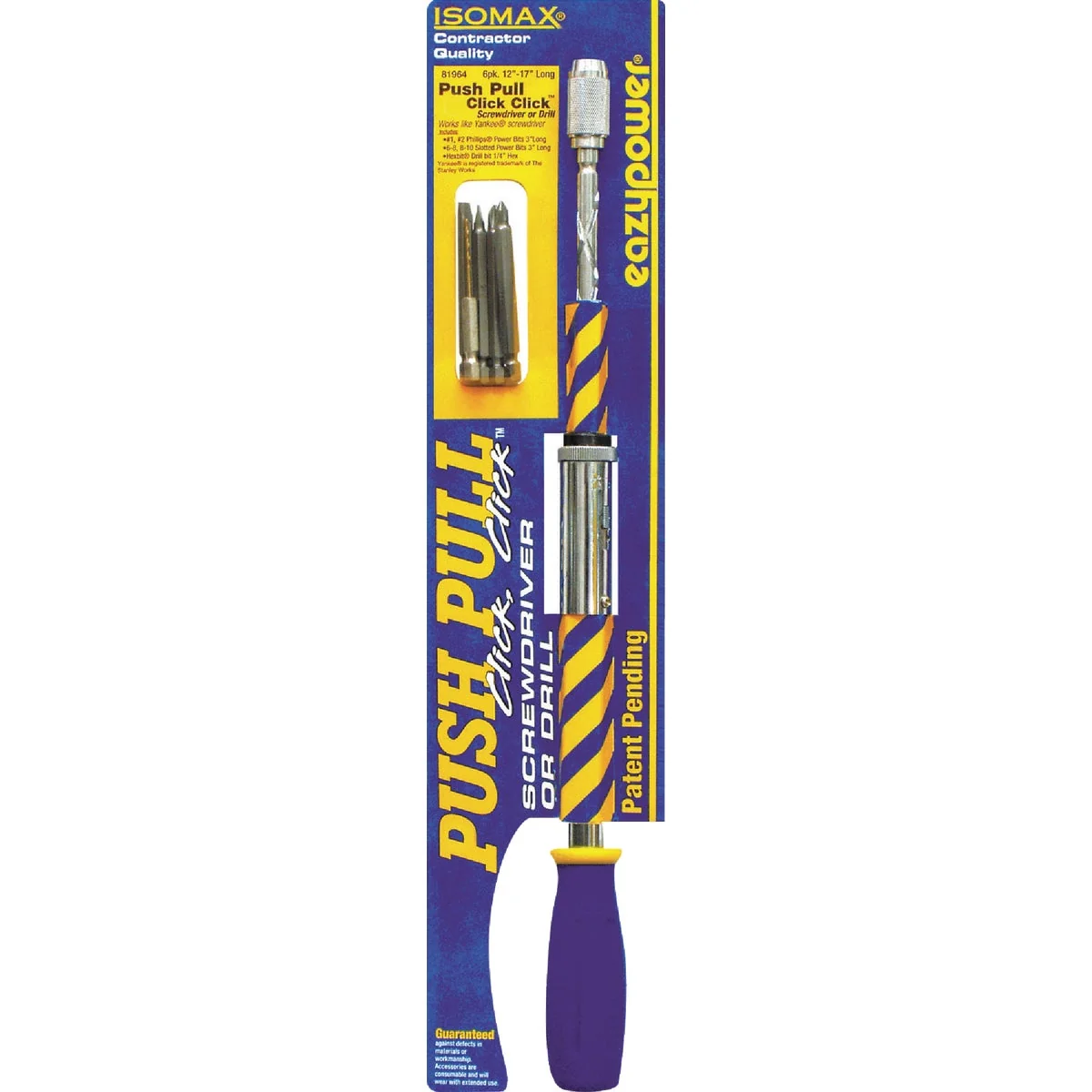High-Grade Eazypower Push Pull Click Click Screwdriver Hand Drill User-Friendly