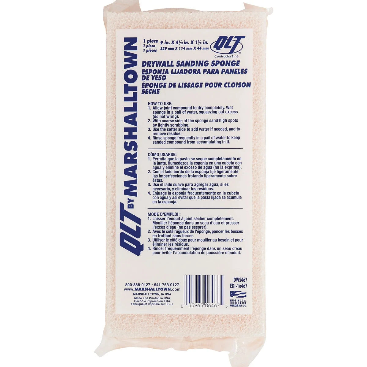 Flexible QLT Drywall Sponge Verified