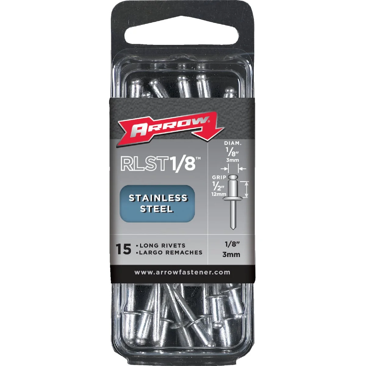 Advanced Arrow 1 8 In. x 1 2 In. Stainless Steel Rivet 15 Count Luxury