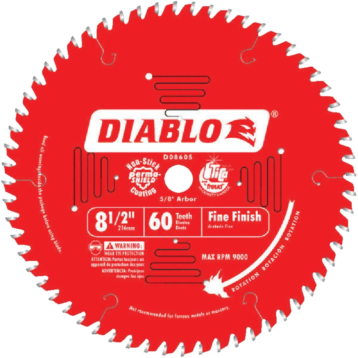 Authentic Diablo 8-1 2 In. 60-Tooth Fine Finish Circular Saw Blade High-Quality