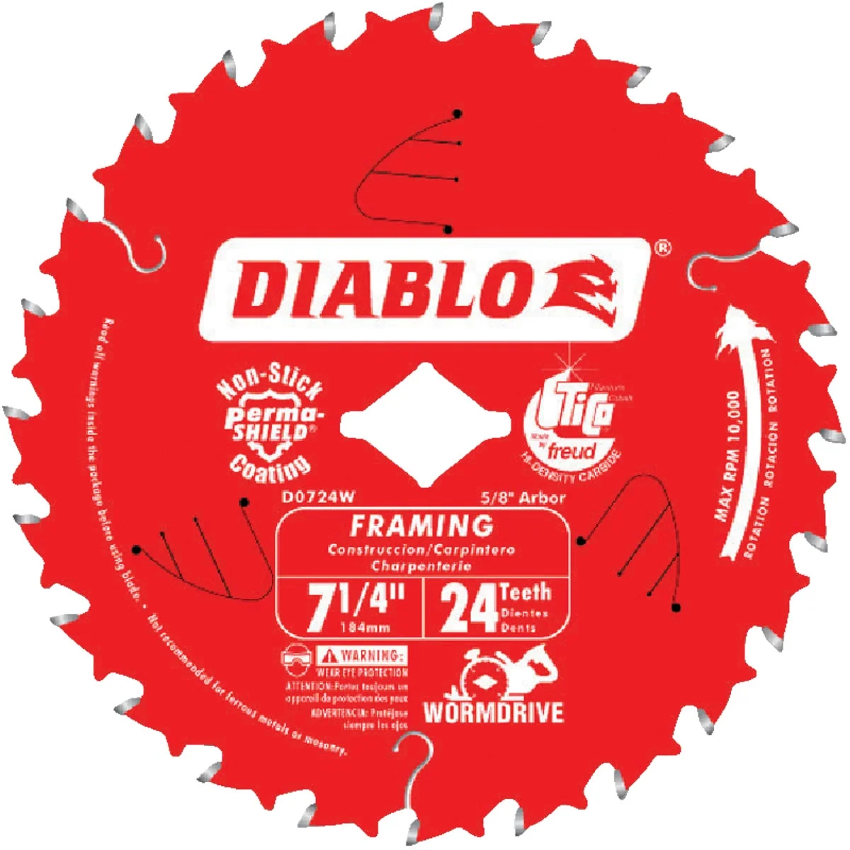 Minimalist Diablo 7-1 4 In. 24-Tooth Framing Worm Drive Circular Saw Blade Bulk Reliable