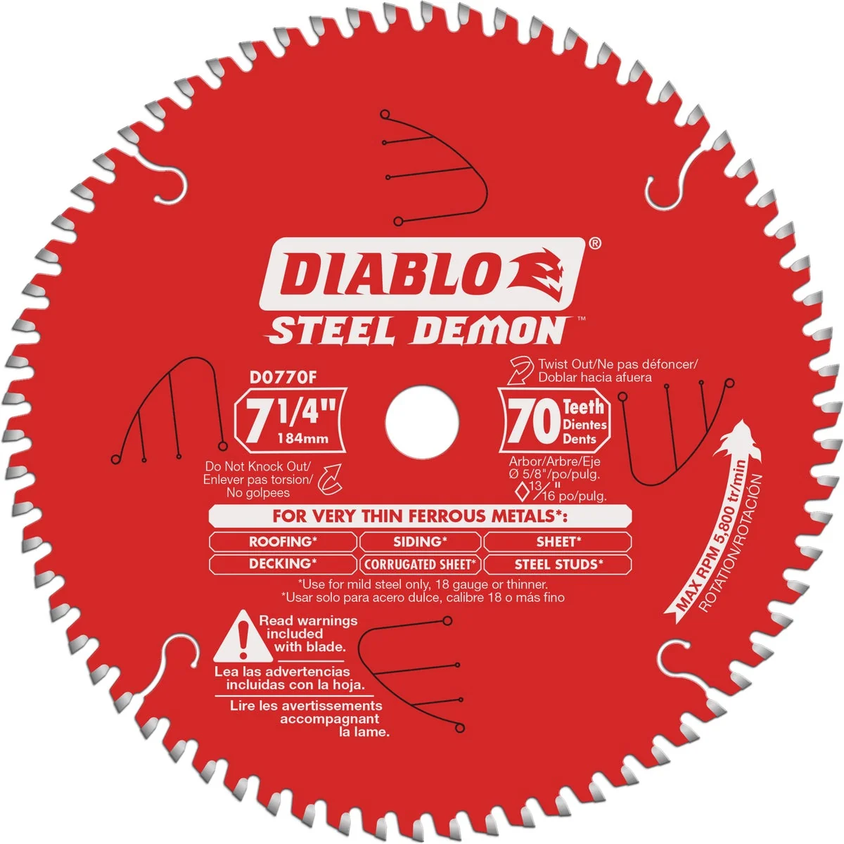 Convenient Diablo Steel Demon 7-1 4 In. 70-Tooth Thin Ferrous Metals Circular Saw Blade Certified