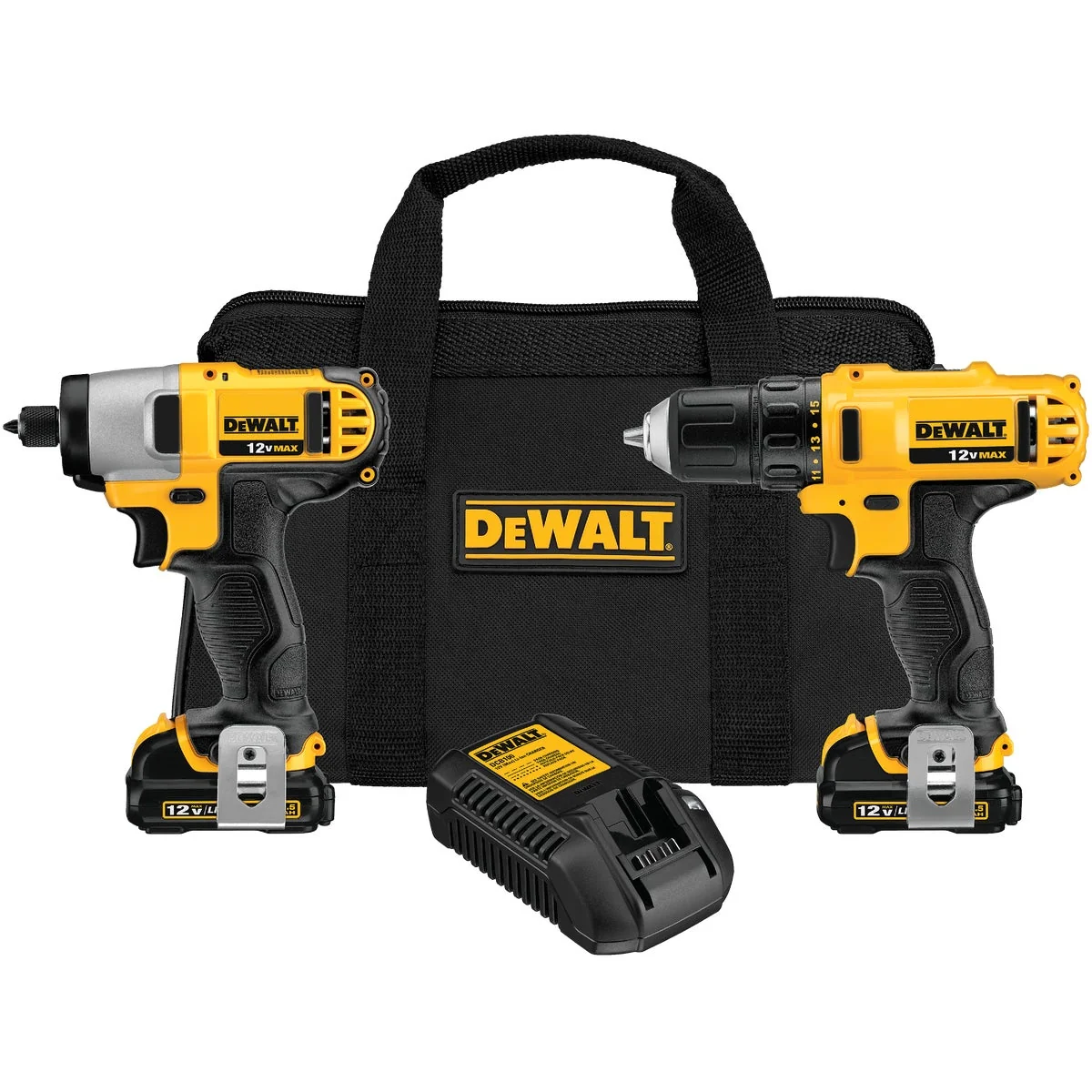 Pure DeWalt XTREME 2-Tool 12 Volt MAX Lithium-Ion Brushless Drill Impact Driver Cordless Tool Combo Kit Reusable