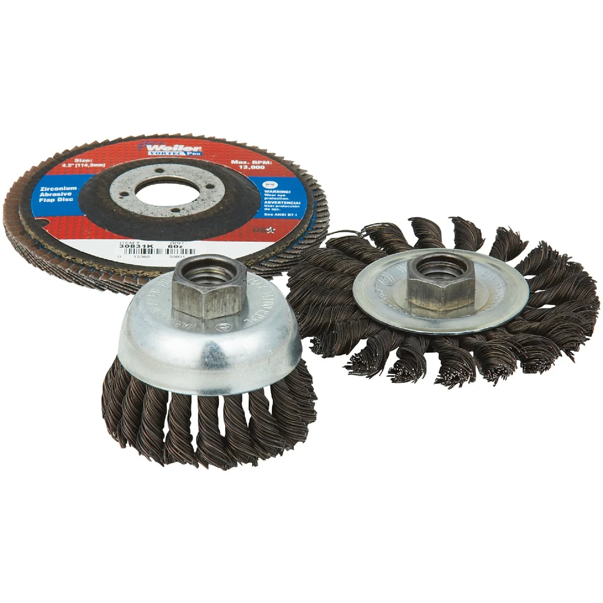Minimalist Weiler Vortec 3 pcs Angle Grinder Abrasive Set High-End