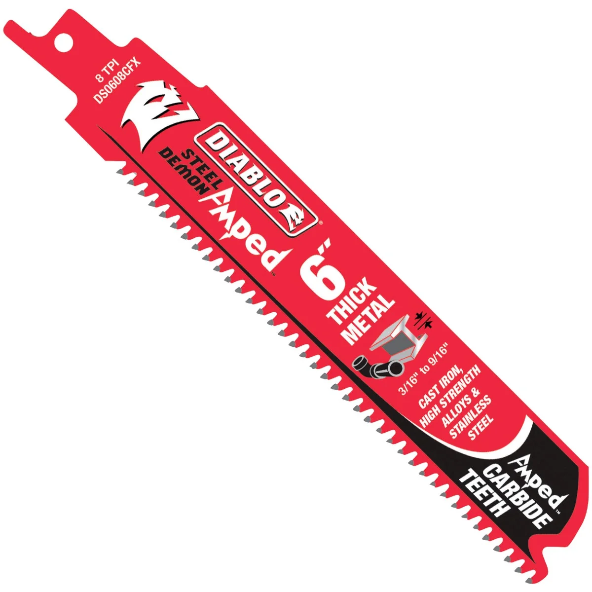 High-Grade Diablo Steel Demon AMPED 6 In. 8 TPI Thick Metal Demolition Reciprocating Saw Blade 3-Pack Modern