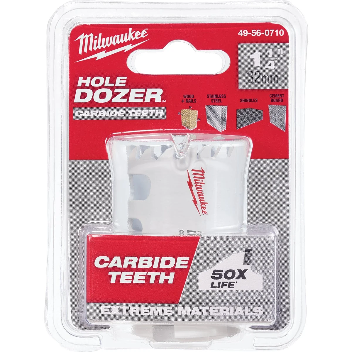 Fine Crafted Milwaukee HOLE DOZER 1-1 4 In. Hole Saw with Carbide Teeth Lightweight