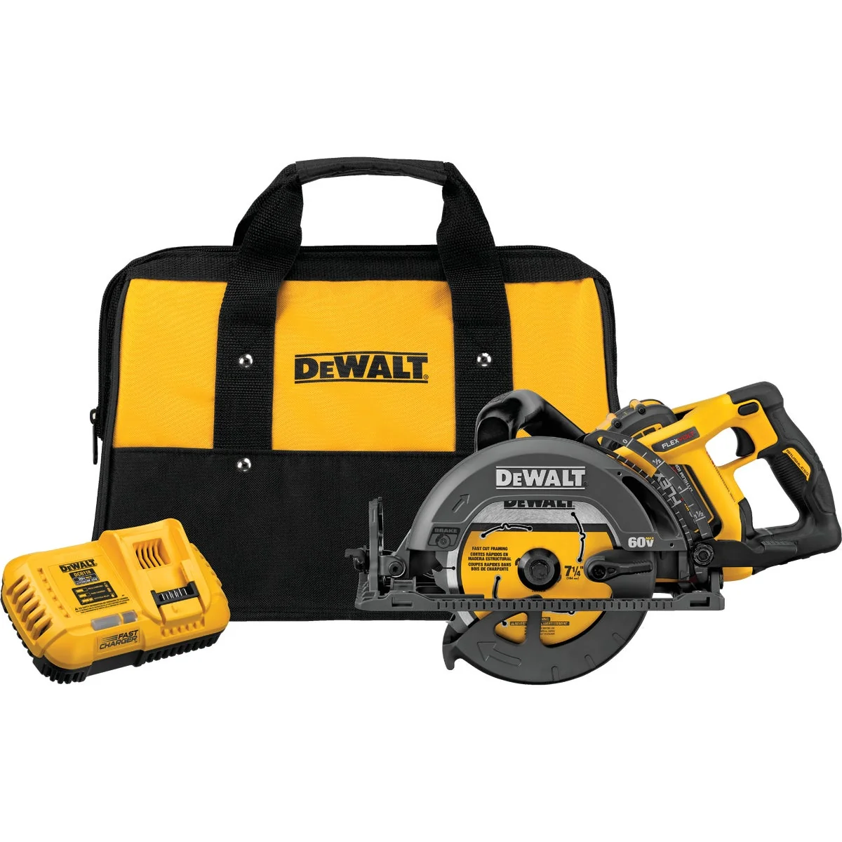 Original Design DeWalt Flexvolt 60V MAX Lithium-Ion 7-1 4 In. Cordless Worm Drive Saw Kit Fine Crafted