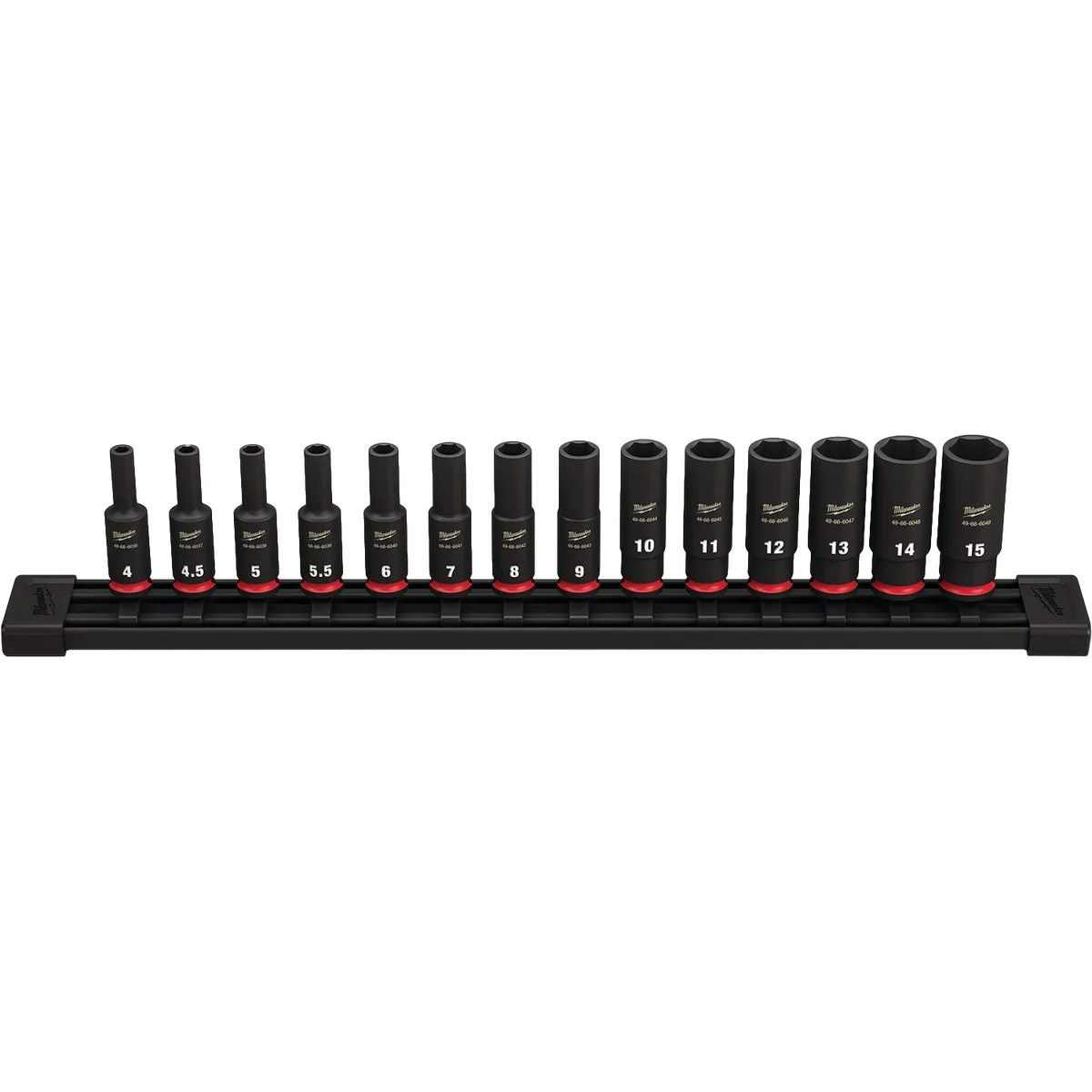Clean Milwaukee SHOCKWAVE Metric 1 4 In. Drive 6-Point Deep Impact Driver Set 14-Piece Versatile