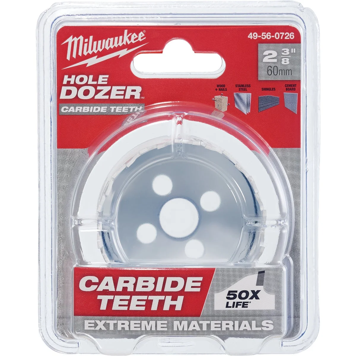 Sophisticated Milwaukee HOLE DOZER 2-3 8 In. Hole Saw with Carbide Teeth Verified