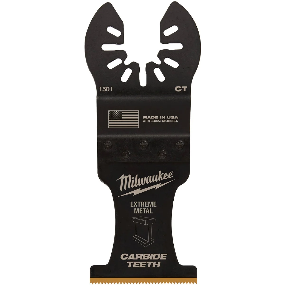 Official Milwaukee OPEN-LOK 1-3 8 In. Titanium Enhanced Carbide Teeth Metal Oscillating Blade Pure