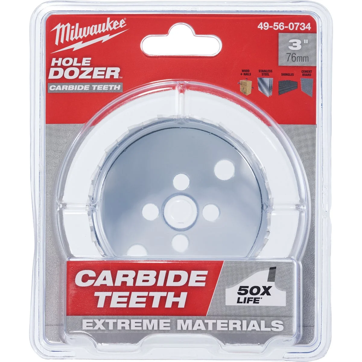 Original Design Milwaukee HOLE DOZER 3 In. Hole Saw with Carbide Teeth Modern