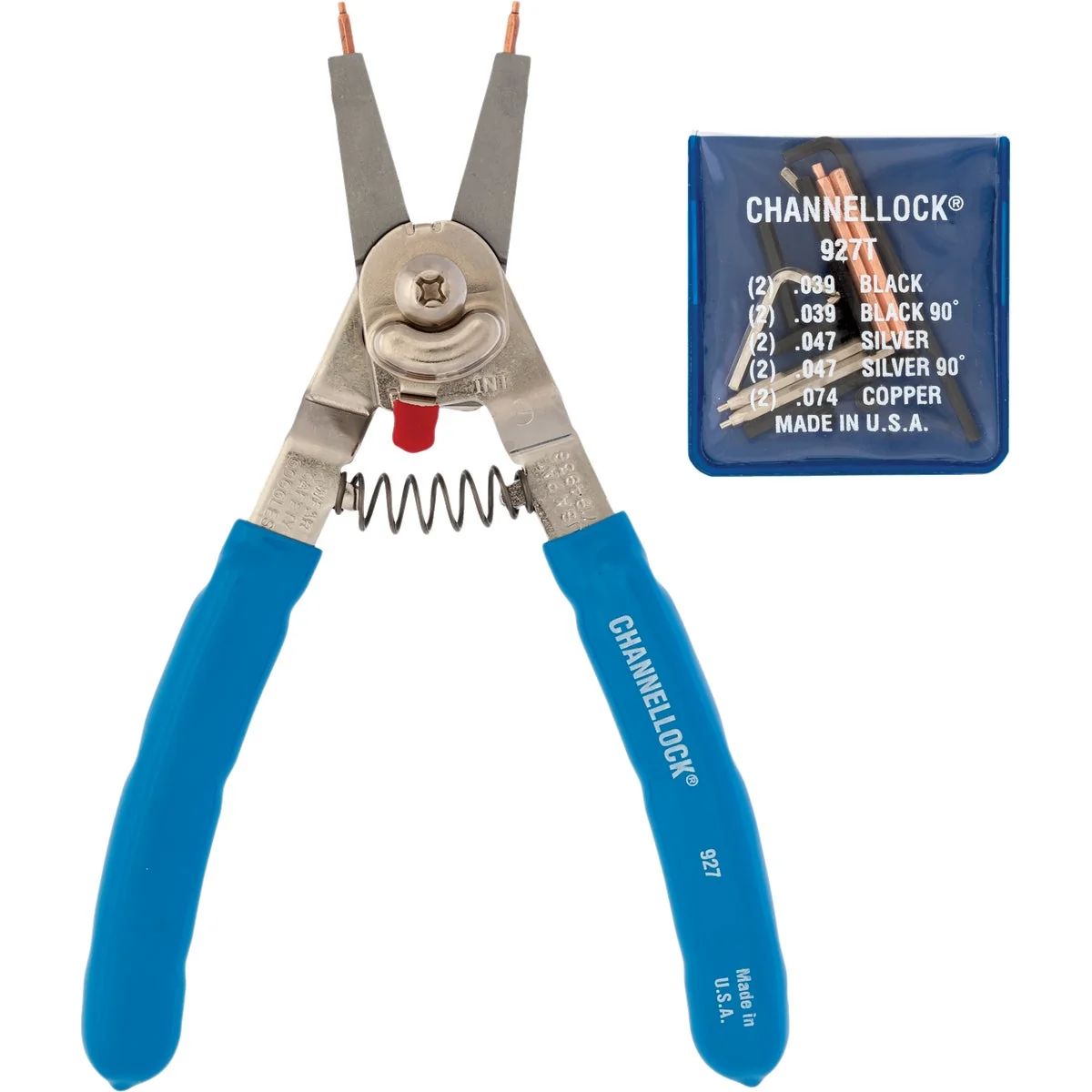 Selected Channellock 8 In. Snap Ring Pliers with Straight Tip 90-Degree Bend Tip Safe