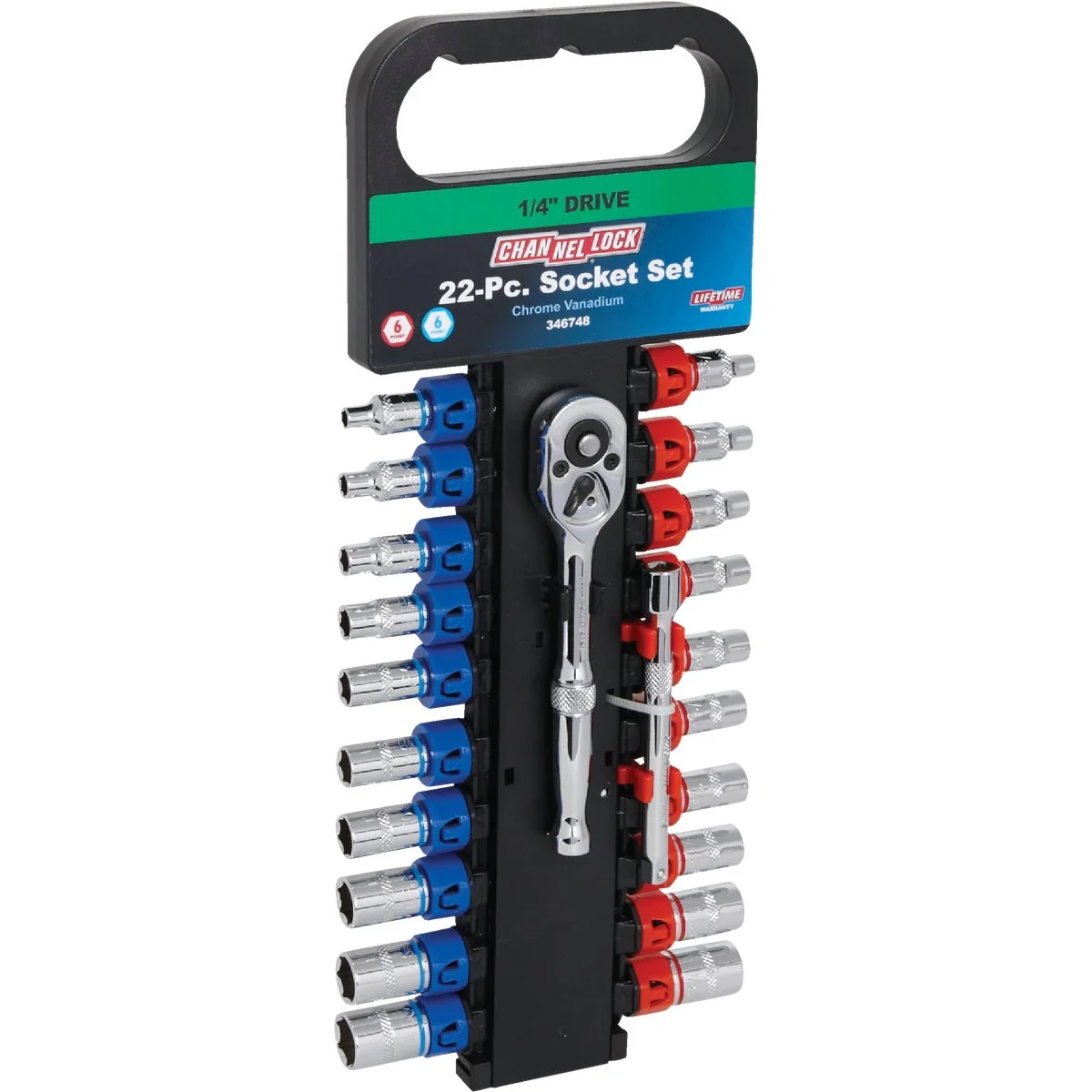 Official Channellock Standard Metric 1 4 In. Drive 6-Point Shallow Ratchet Socket Set 22-Piece Advanced
