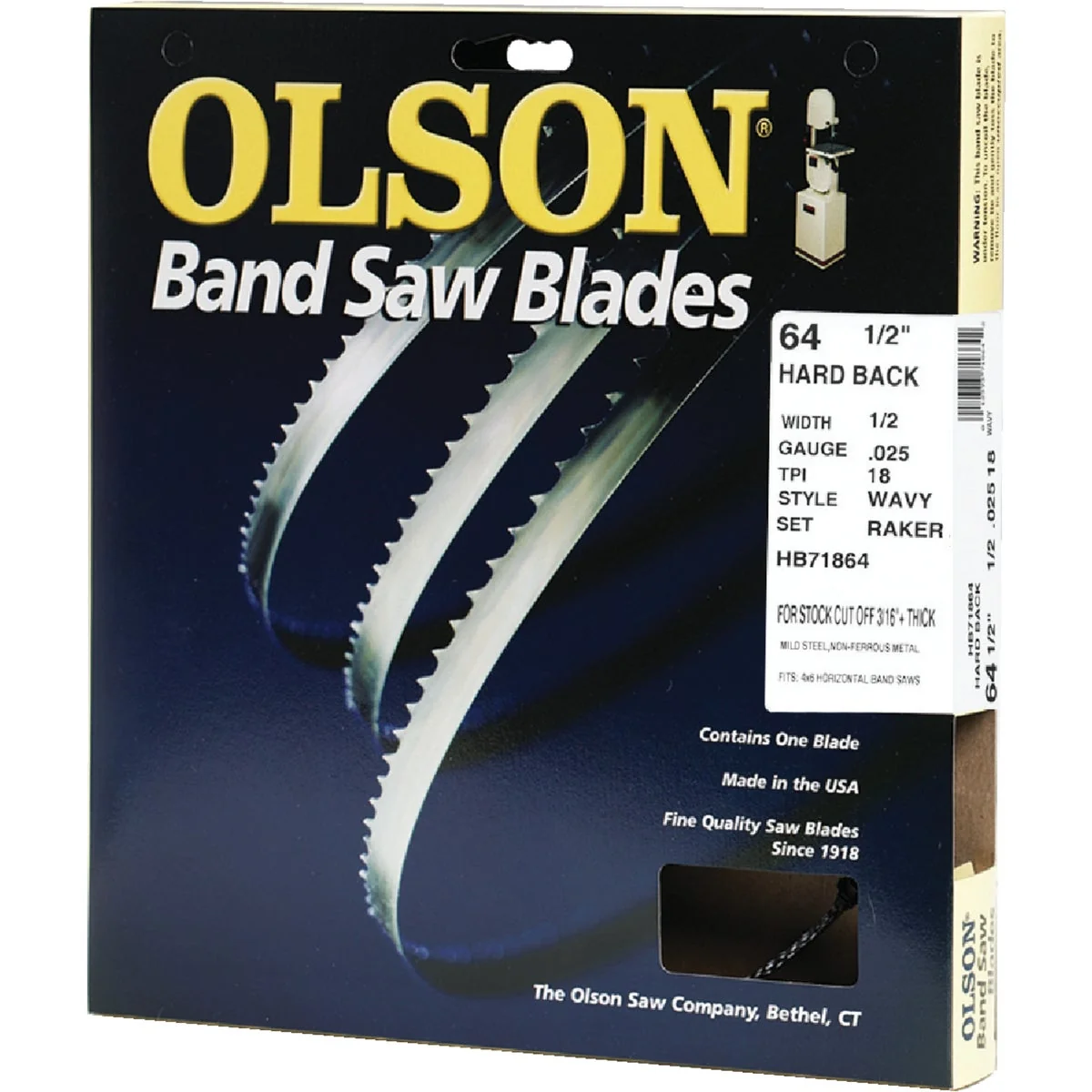 Trendy Olson 64-1 2 In. x 1 2 In. 18 TPI Wavy Hard Back Metal Cutting Band Saw Blade High-Quality