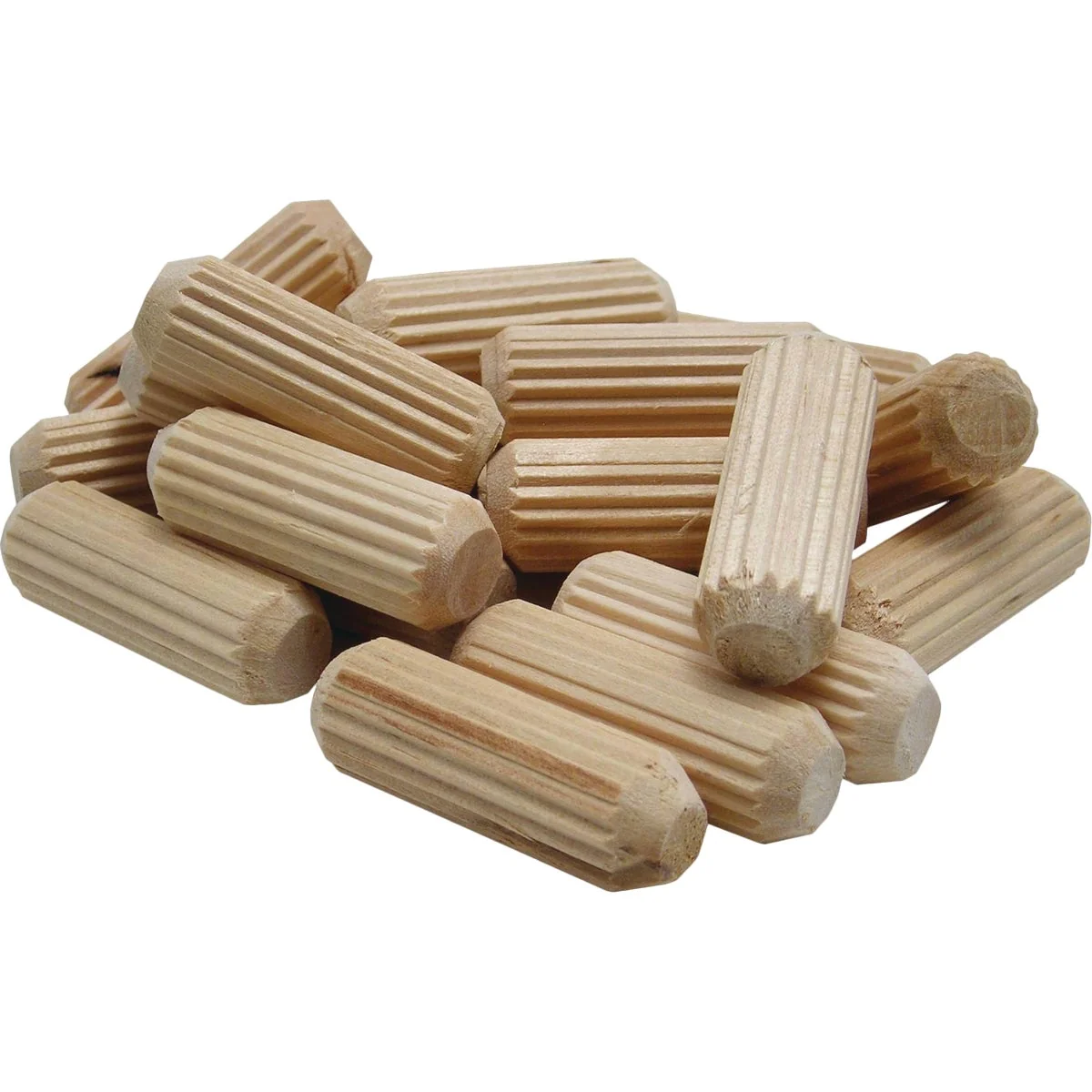 Pure General Tools 1 4 In. Fluted Hardwood Dowel Pin 72-Count Top-Quality