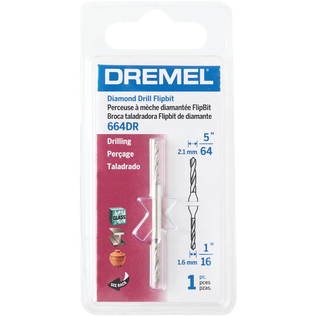 Fashionable Dremel FlipBit 1 8 In. Diamond Glass Drilling Bit Genuine