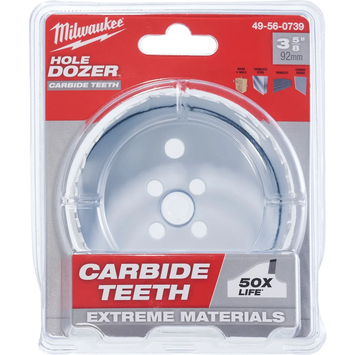 Versatile Milwaukee HOLE DOZER 3-5 8 In. Hole Saw with Carbide Teeth Environmentally Friendly