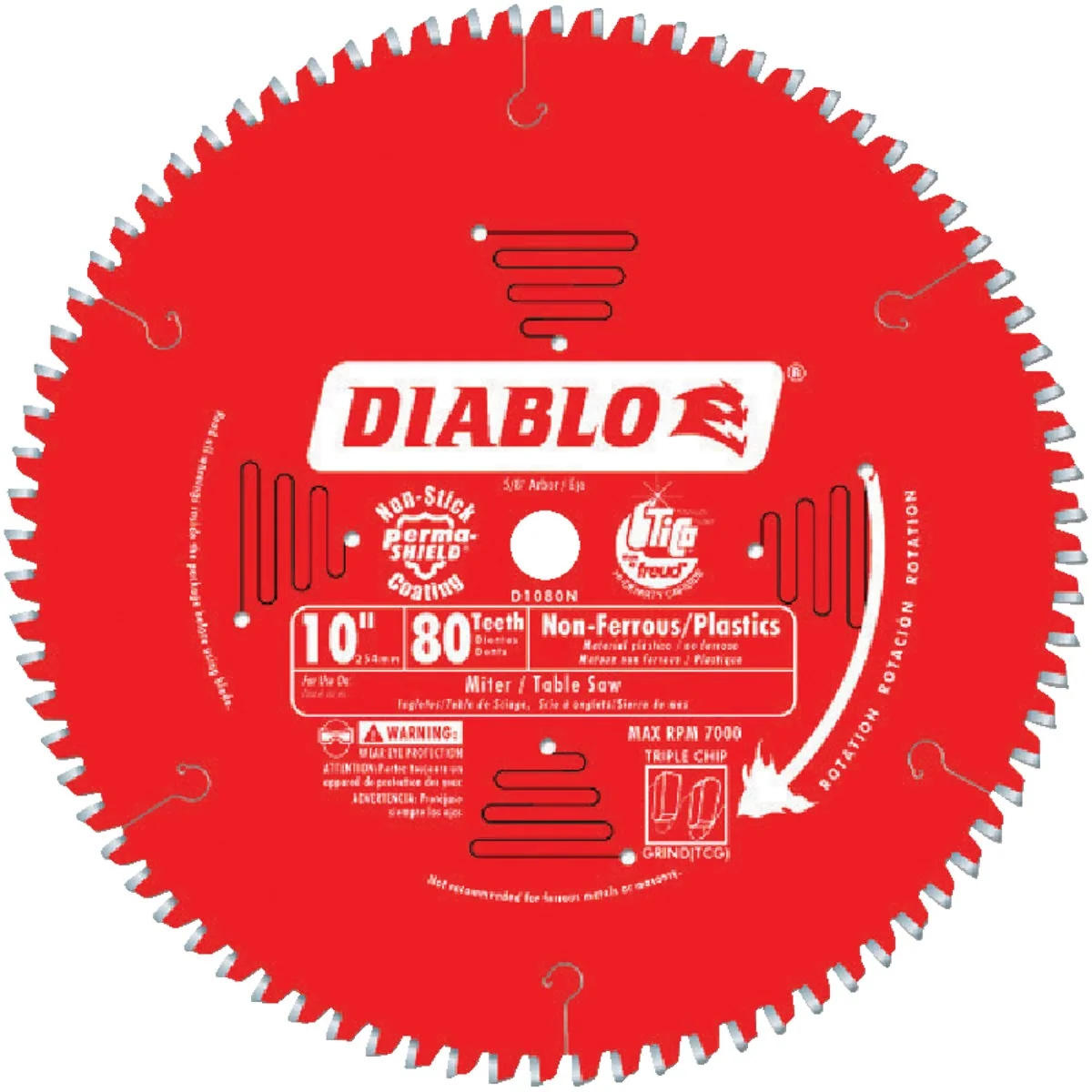 Carefully Designed Diablo 10 In. 80-Tooth Non-Ferrous Plastics Circular Saw Blade Easy-to-Use
