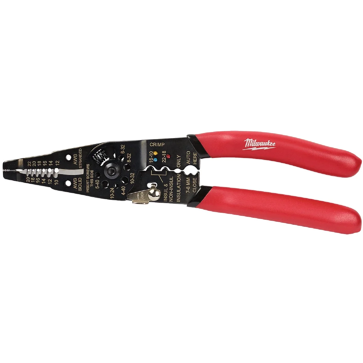 Specialty Milwaukee 9 In. 10-20 AWG Solid 12-22 AWG Stranded Multi-Purpose Wire Stripper Cutter Crimper Breathable