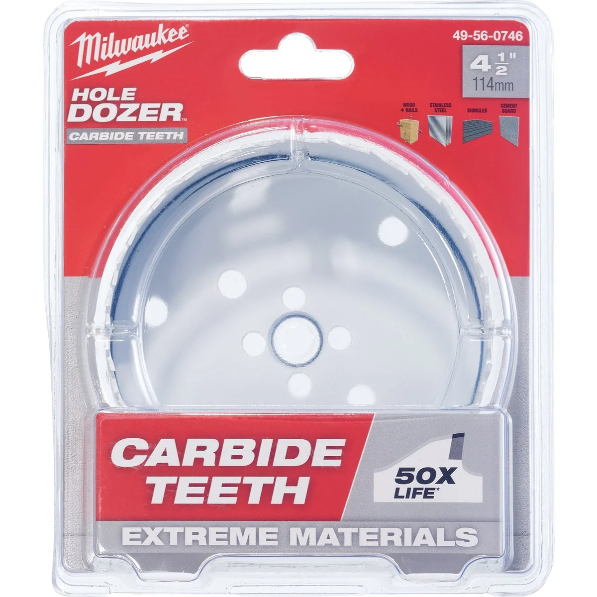 Recyclable Milwaukee HOLE DOZER 4-1 2 In. Hole Saw with Carbide Teeth Outstanding