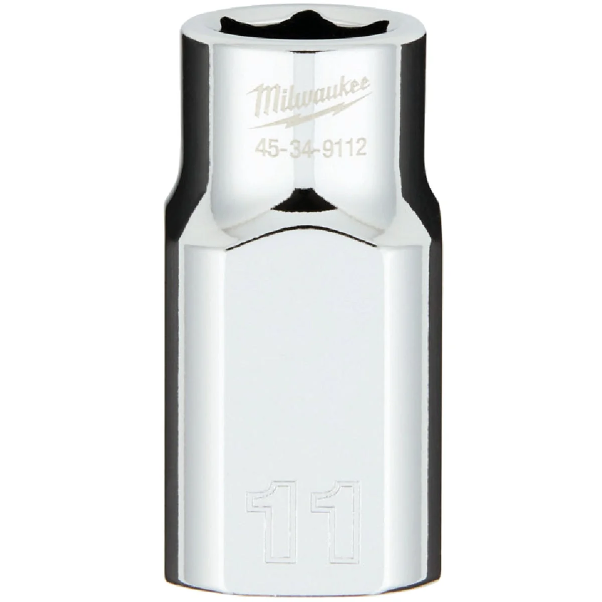 High-Performance Milwaukee 1 2 In. Drive 11 mm 6-Point Shallow Metric Socket with FOUR FLAT Sides Traditional