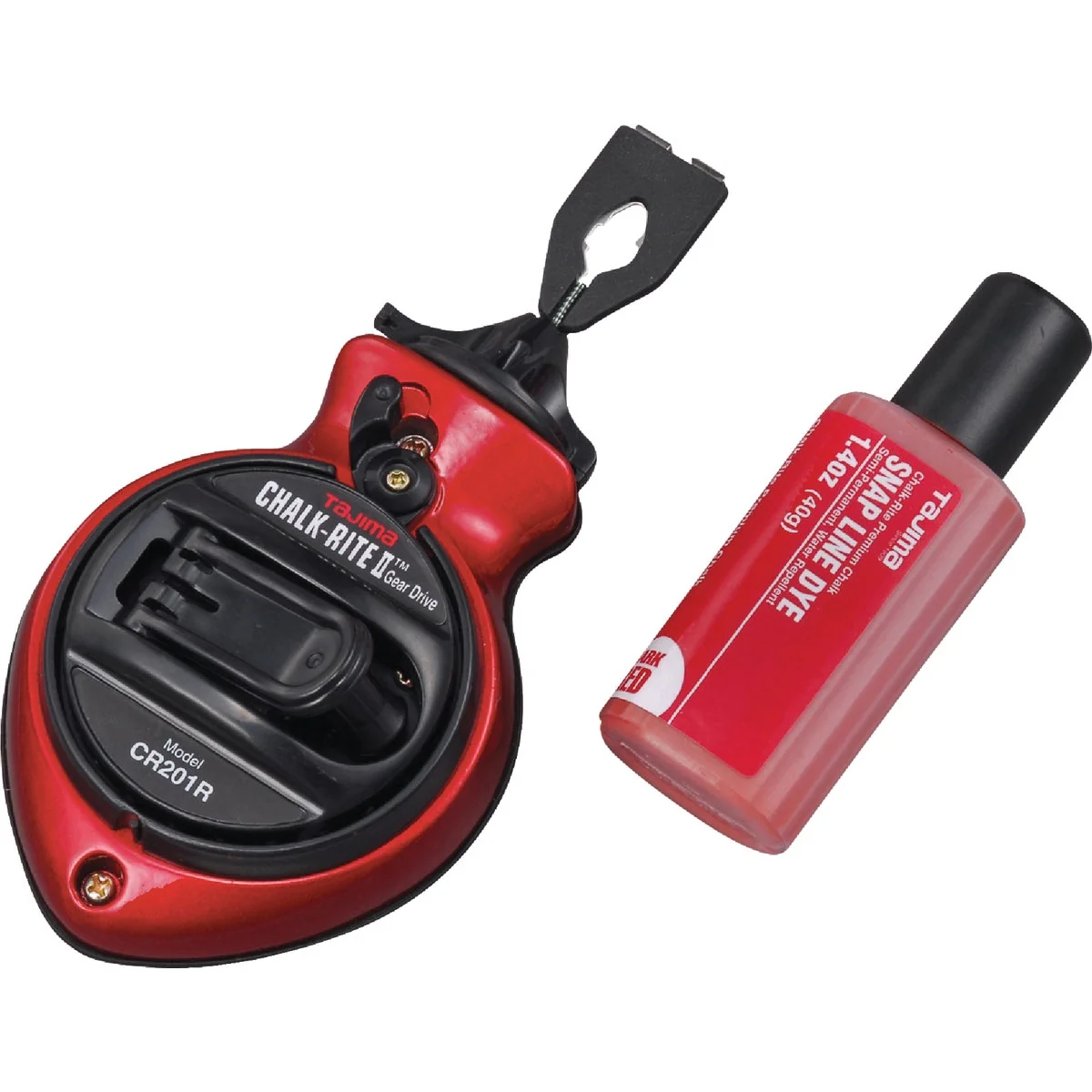 Expertly Made Tajima Chalk-Rite II 100 Ft. Extra Bold Chalk Line Reel and Chalk Red Relaxed
