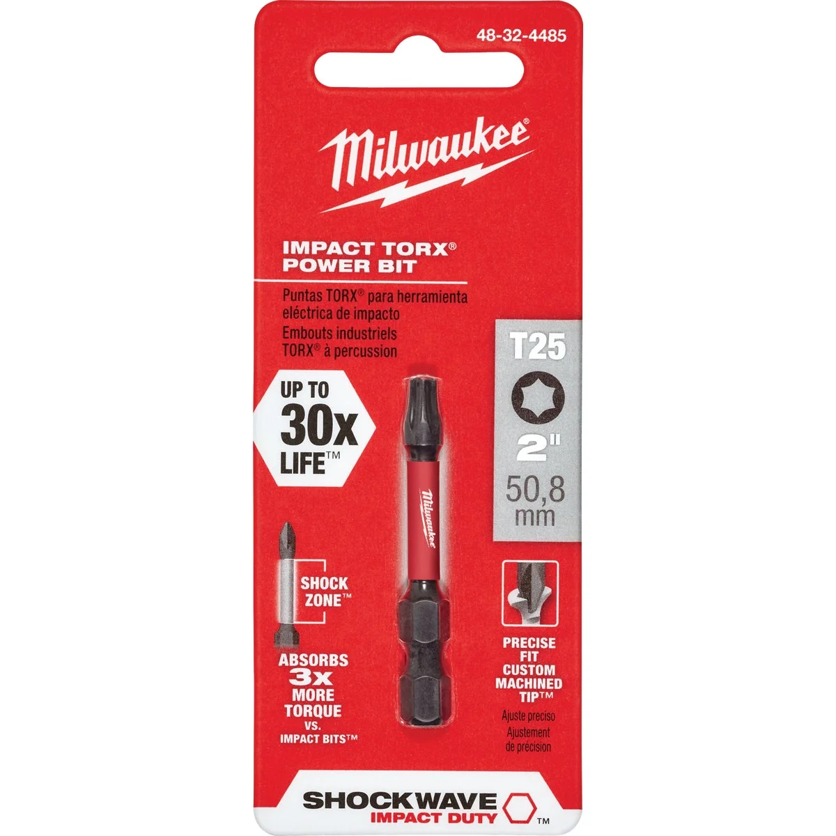 High-Quality Milwaukee Shockwave T25 TORX 2 In. Power Impact Screwdriver Bit Detailed