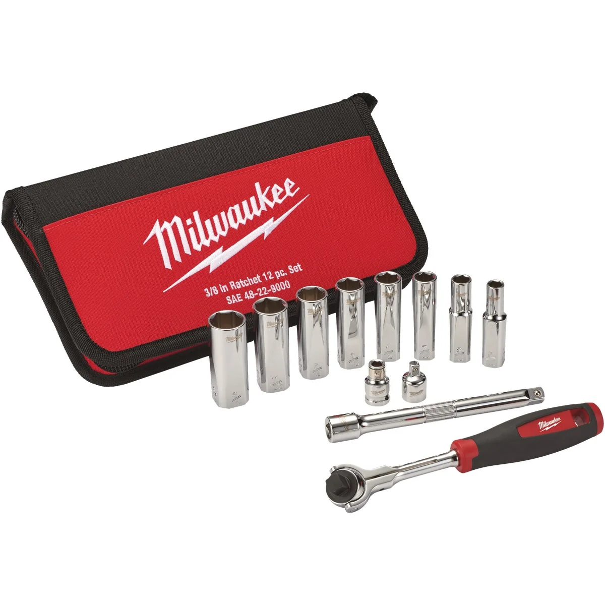 Solid Milwaukee Standard 3 8 In. Drive 6-Point Ratchet Socket Set Carefully Designed