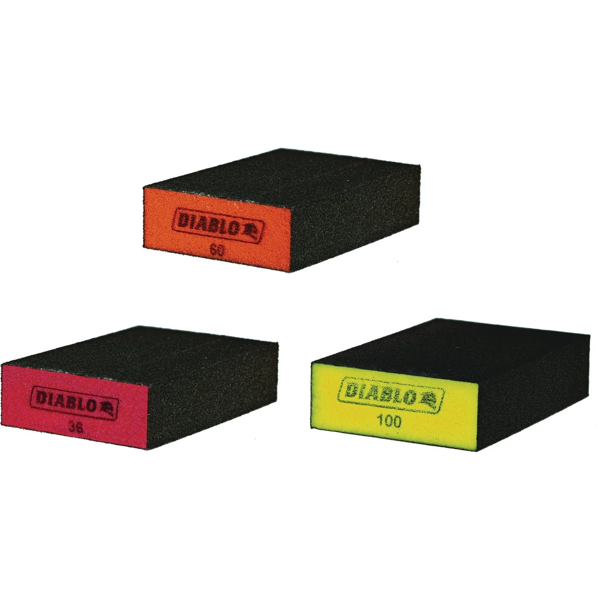 Safe Diablo 2-1 2 In. x 4 In. x 1 In. 36 60 100 Grit Flat Edge Sanding Sponge Assortment 3-Pack Easy-to-Use