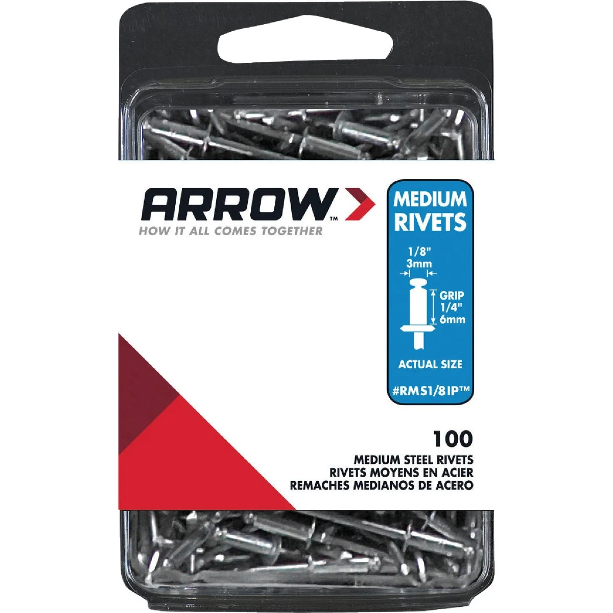 Smart Arrow 1 8 In. x 1 4 In. Steel IP Rivet 100 Count Minimalist